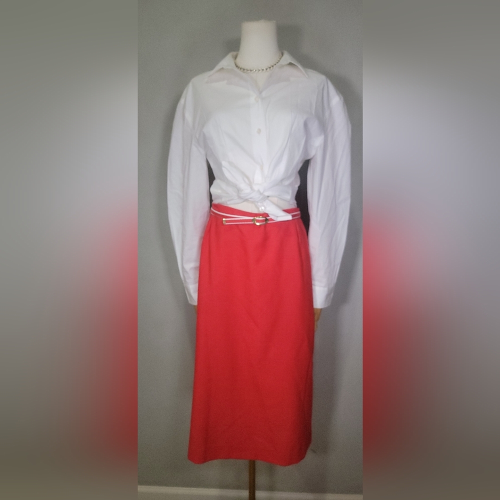 VINTAGE 1970's-80's Red Pencil Skirt